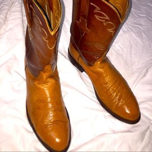 Lucchese Full Ostrich Roper Boots.